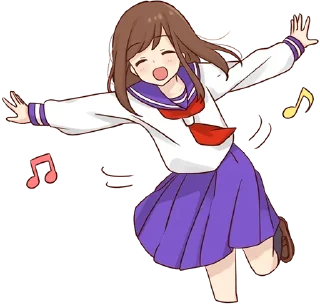 🎵-Cute Girl, Telegram Sticker