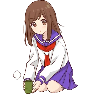 🍵-Cute Girl, Telegram Sticker