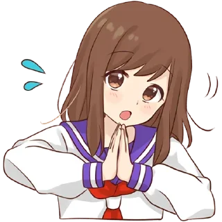 🙏-Cute Girl, Telegram Sticker