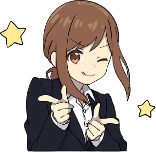 😜-Cute Girl, Telegram Sticker