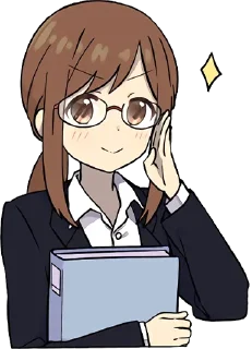 🤓-Cute Girl, Telegram Sticker