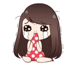 😭-Cute Love, Telegram Sticker