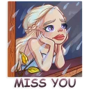 😔-Daenerys Targaryen, Telegram Sticker