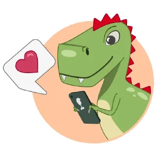 ❤️-Дино Грино, Telegram Sticker