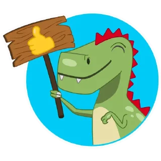 👍-Дино Грино, Telegram Sticker