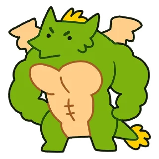 💪-Dio green dragon, Telegram Sticker