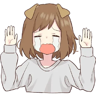 😭-Собачка-тян @Nyasticks, Telegram Sticker