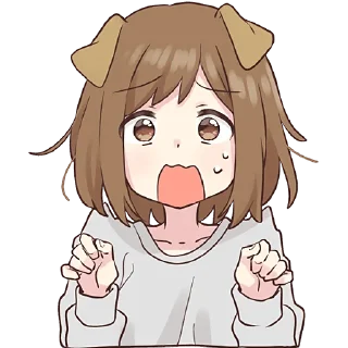 😱-Собачка-тян @Nyasticks, Telegram Sticker