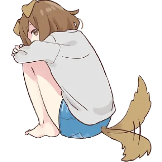 😞-Собачка-тян @Nyasticks, Telegram Sticker