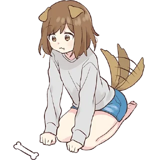 😕-Собачка-тян @Nyasticks, Telegram Sticker