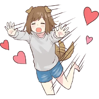 🥰-Собачка-тян @Nyasticks, Telegram Sticker