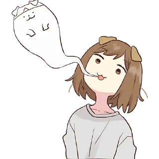 😵-Собачка-тян @Nyasticks, Telegram Sticker
