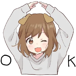 👌-Собачка-тян @Nyasticks, Telegram Sticker