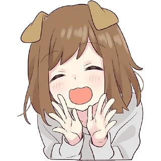 🤗-Собачка-тян @Nyasticks, Telegram Sticker