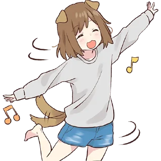 💃-Собачка-тян @Nyasticks, Telegram Sticker