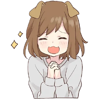 🥰-Собачка-тян @Nyasticks, Telegram Sticker