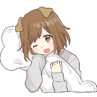 🥰-Собачка-тян @Nyasticks, Telegram Sticker