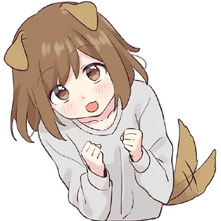 🥰-Собачка-тян @Nyasticks, Telegram Sticker