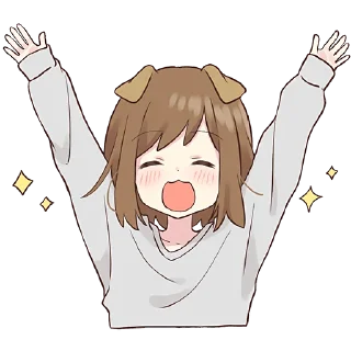 🥳-Собачка-тян @Nyasticks, Telegram Sticker