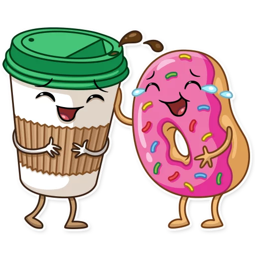 Donut and Coffee, telegram sticker