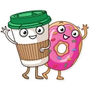 👋-Donut and Coffee, Telegram Sticker