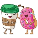 😂-Donut and Coffee, Telegram Sticker