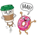 🤩-Donut and Coffee, Telegram Sticker