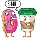 🤫-Donut and Coffee, Telegram Sticker