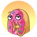 🖕-Donut and Coffee, Telegram Sticker