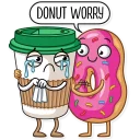😢-Donut and Coffee, Telegram Sticker