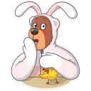 😳-Easter Bear, Telegram Sticker