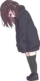 😔-Menhera chan, Telegram Sticker