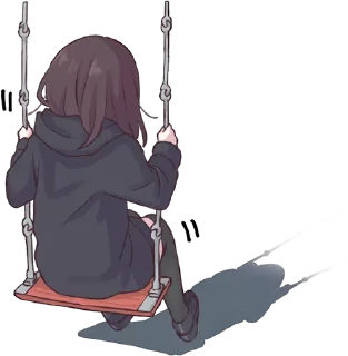 😔-Menhera chan, Telegram Sticker