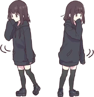 🤔-Menhera chan, Telegram Sticker