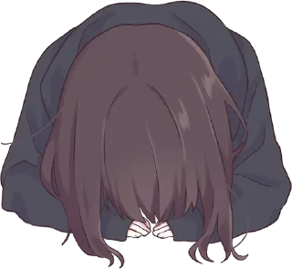 😔-Menhera chan, Telegram Sticker