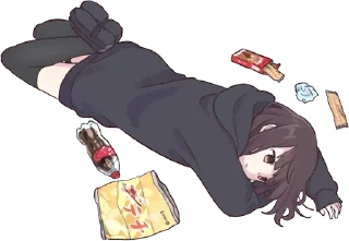 😔-Menhera chan, Telegram Sticker