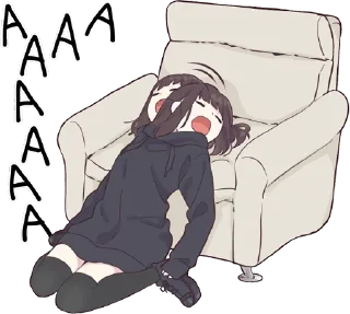 😔-Menhera chan, Telegram Sticker