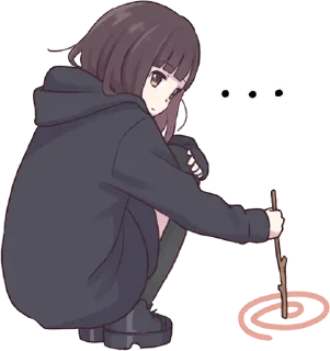 😥-Menhera chan, Telegram Sticker