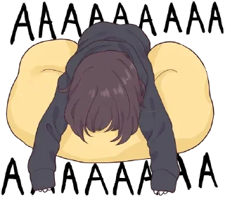 😔-Menhera chan, Telegram Sticker