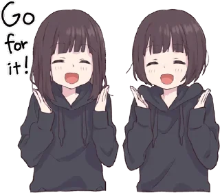 👏-Menhera chan, Telegram Sticker
