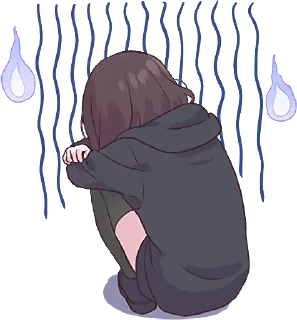 😥-Menhera chan, Telegram Sticker
