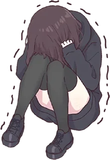 😢-Menhera chan, Telegram Sticker
