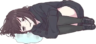 😭-Menhera chan, Telegram Sticker