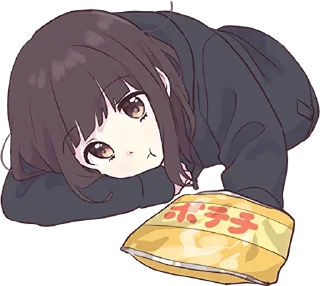🍟-Menhera chan, Telegram Sticker