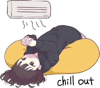 😑-Menhera chan, Telegram Sticker