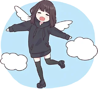 😇-Menhera chan, Telegram Sticker