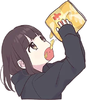 🍟-Menhera chan, Telegram Sticker