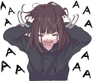 😩-English Chatting Stickers ( menhera chan ), Telegram Sticker