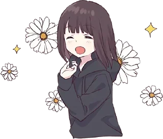 🌸-English Chatting Stickers ( menhera chan ), Telegram Sticker