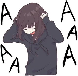 😫-English Chatting Stickers ( menhera chan ), Telegram Sticker